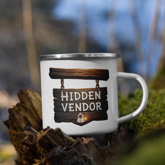 Hidden Vendor: Hearthbound Enamel Mug NPC Shop Sign Edition