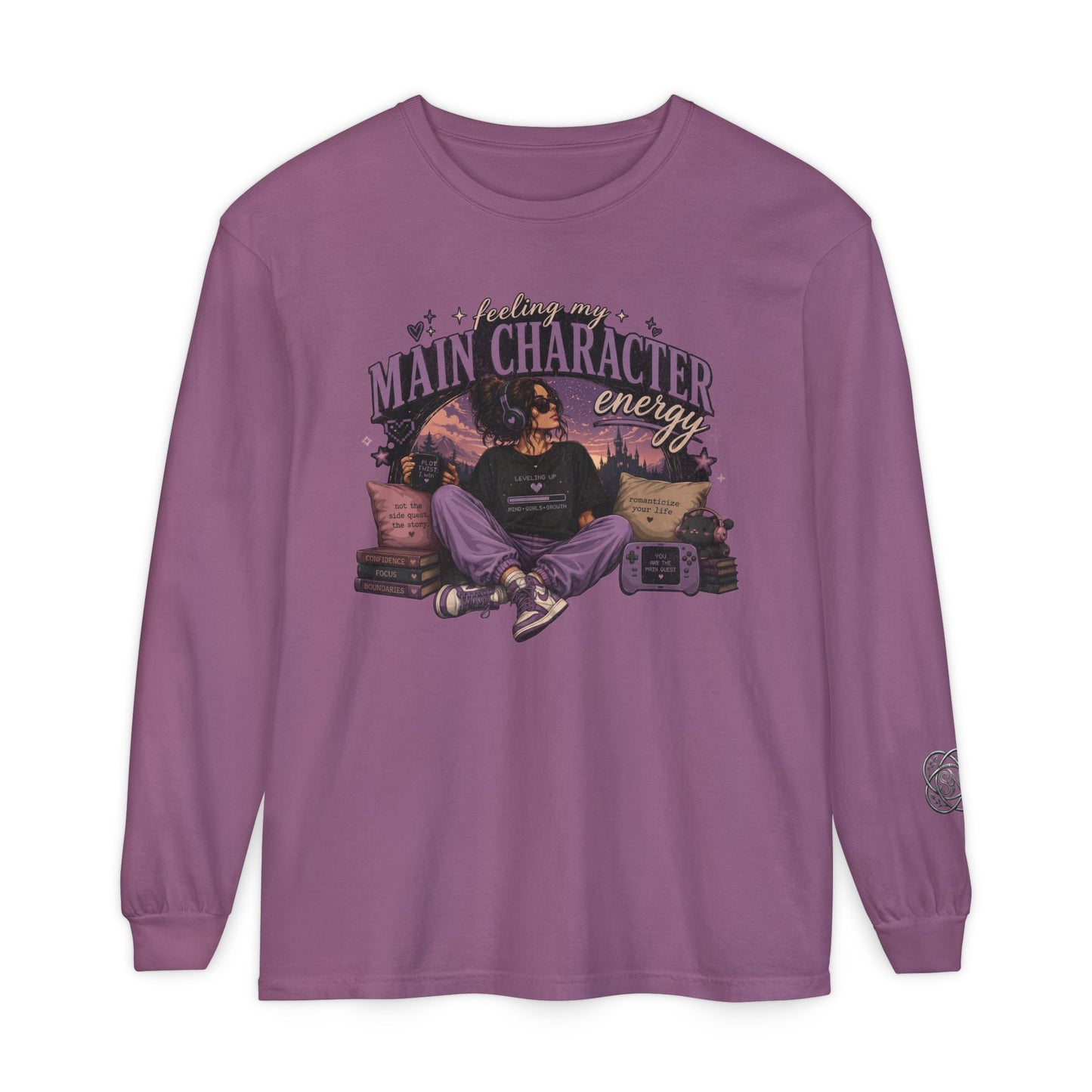 Feeling My Main Character Energy Long Sleeve Shirt, Girl Gamer Graphic Tee, Cozy Gaming Shirt, Unisex Streetwear, Motivational Gaming Gift