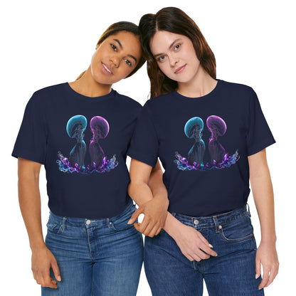 Chromatic Dyad Graphic Tee, Futuristic Sci-Fi Art Shirt