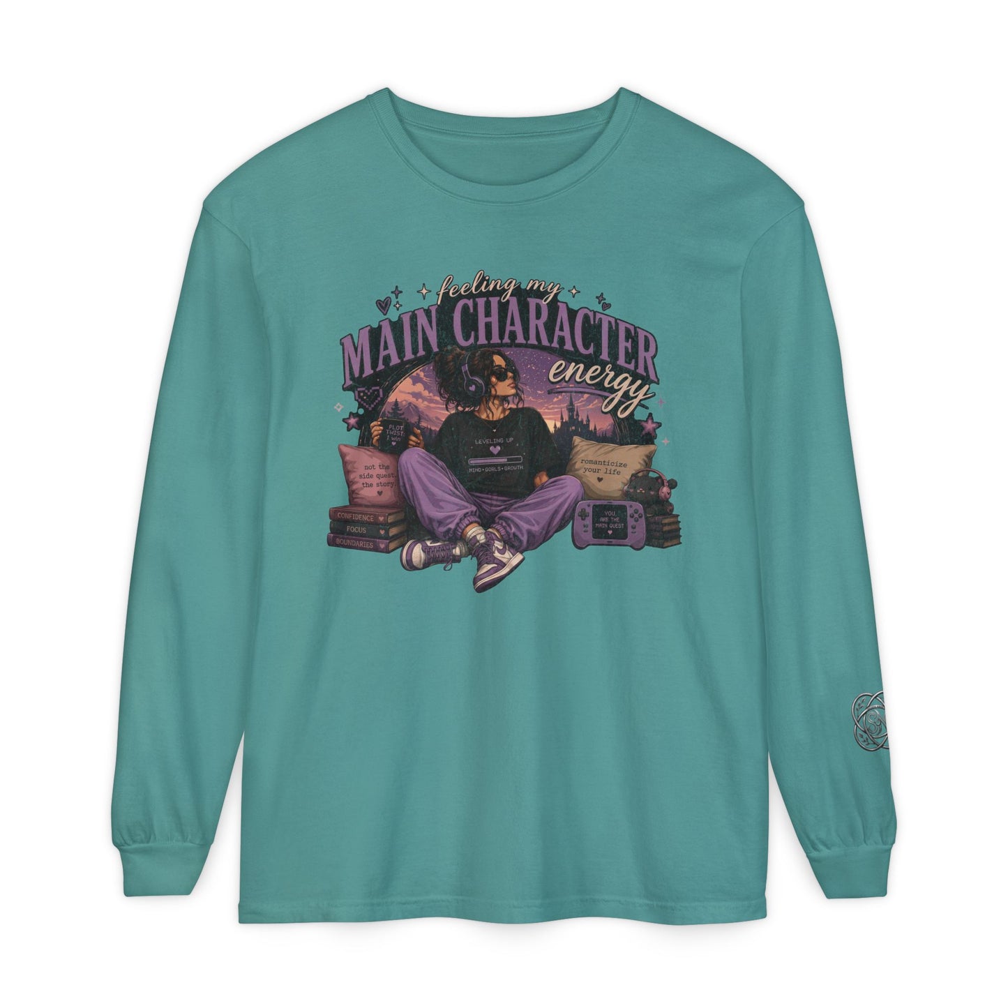 Feeling My Main Character Energy Long Sleeve Shirt, Girl Gamer Graphic Tee, Cozy Gaming Shirt, Unisex Streetwear, Motivational Gaming Gift