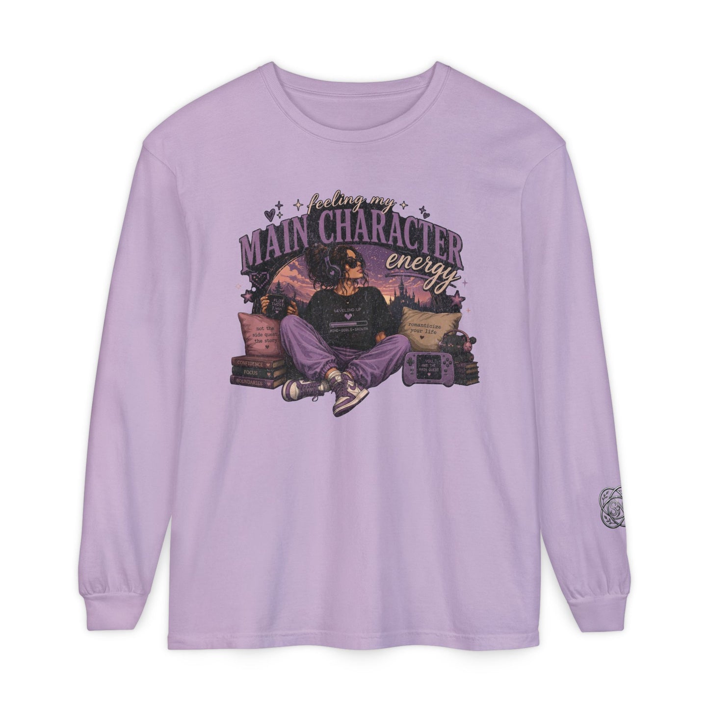 Feeling My Main Character Energy Long Sleeve Shirt, Girl Gamer Graphic Tee, Cozy Gaming Shirt, Unisex Streetwear, Motivational Gaming Gift