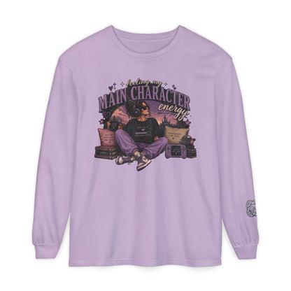Feeling My Main Character Energy Long Sleeve Shirt, Girl Gamer Graphic Tee, Cozy Gaming Shirt, Unisex Streetwear, Motivational Gaming Gift