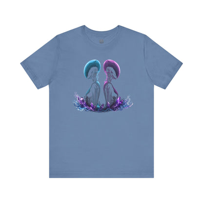 Chromatic Dyad Graphic Tee, Futuristic Sci-Fi Art Shirt