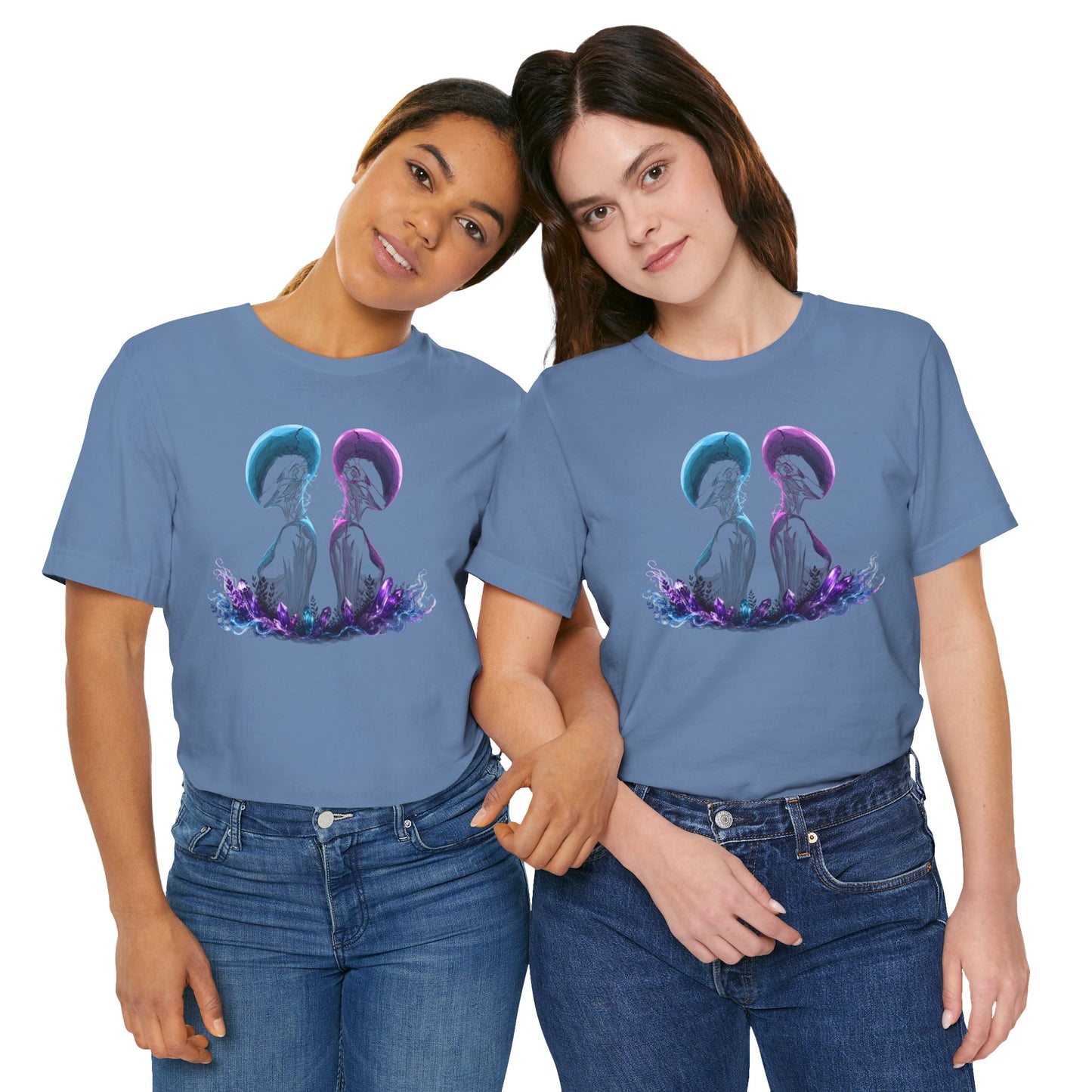 Chromatic Dyad Graphic Tee, Futuristic Sci-Fi Art Shirt