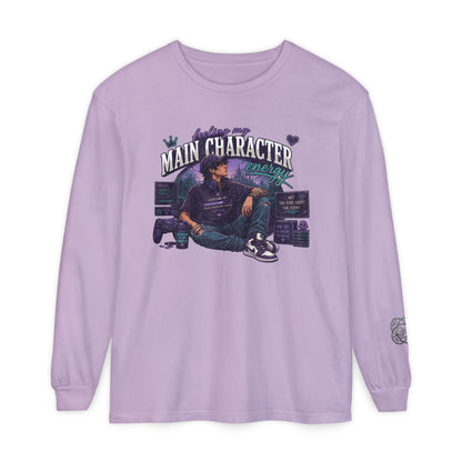 Feeling My Main Character Energy Long Sleeve Shirt,  Guy Gamer Graphic Tee, Cozy Gaming Shirt, Unisex Streetwear, Motivational Gaming Gift
