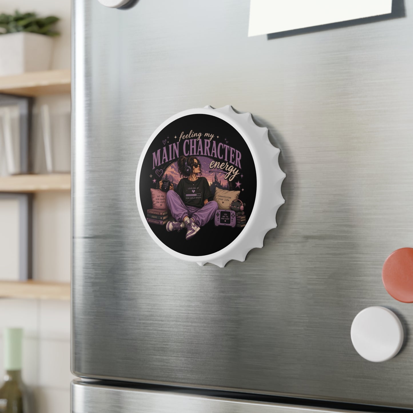 Main Character Energy Bottle Opener | Girl Aesthetic, Cozy Reading Scene