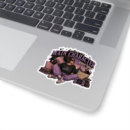 Feeling My Main Character Energy Kiss-Cut Sticker, Gamer Girl, Gamer Laptop, RPG Vinyl Decal, Gaming Water Bottle Sticker, Gamer Gift