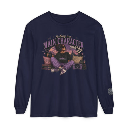 Feeling My Main Character Energy Long Sleeve Shirt, Girl Gamer Graphic Tee, Cozy Gaming Shirt, Unisex Streetwear, Motivational Gaming Gift
