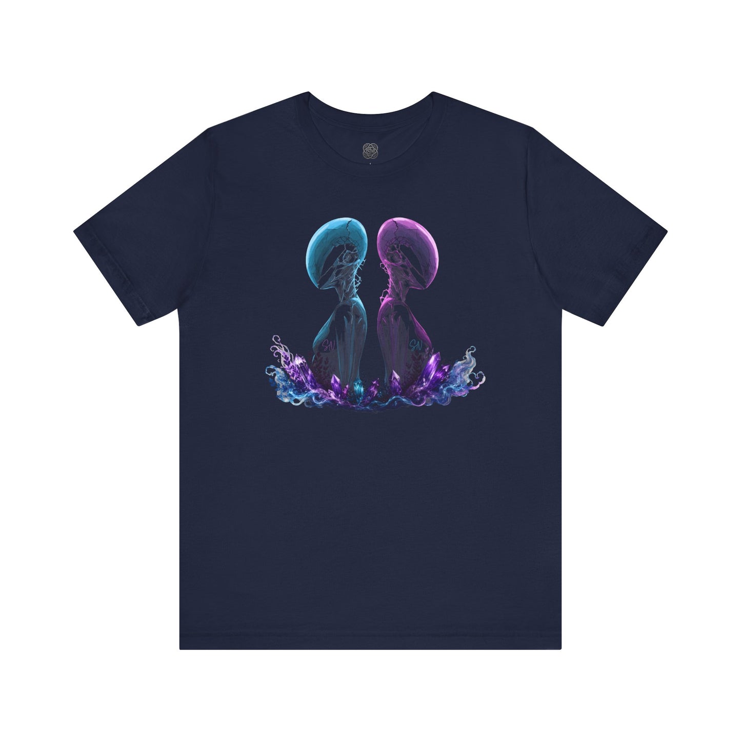 Chromatic Dyad Graphic Tee, Futuristic Sci-Fi Art Shirt