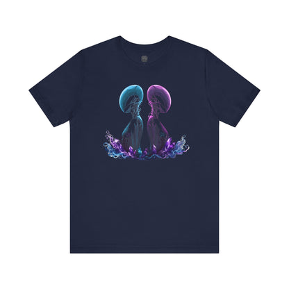 Chromatic Dyad Graphic Tee, Futuristic Sci-Fi Art Shirt