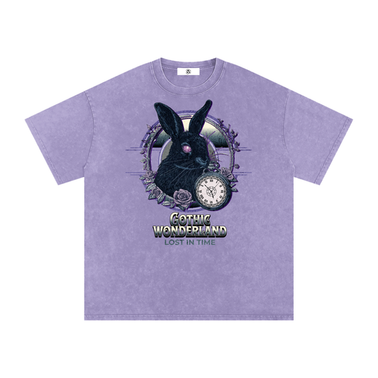 gothic tshirt,gothic streetwear graphic tee,vintage washed shirt,dark aesthetic clothing,rabbit graphic tee,gothic streetwear,alternative fashion shirt,grunge aesthetic tee,anime gothic style shirt,unisex oversized tshirt