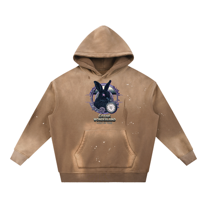 gothic hoodie,rabbit hoodie,gothic streetwear,distressed hoodie,unisex hoodie,dark fantasy clothing,gamer streetwear,grunge hoodie,coxy gothic hoodie,lost in time