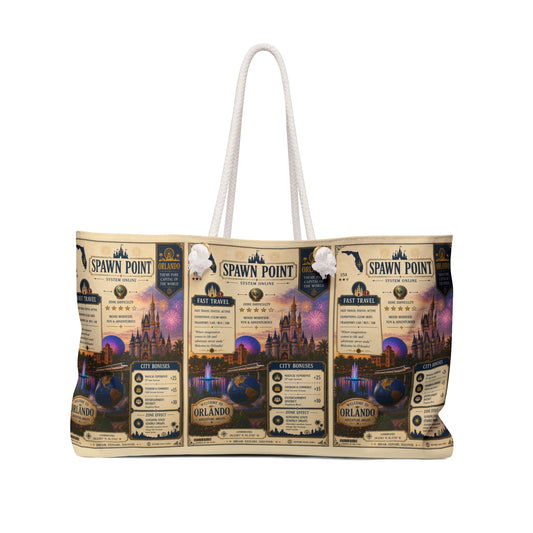 Orlando Travel Weekender Bag — Vintage Theme Park Map Print