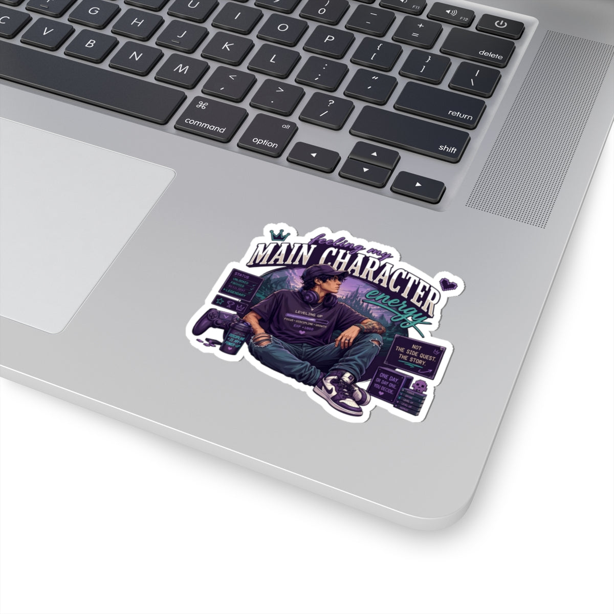 Feeling My Main Character Energy Kiss-Cut Sticker, Gamer Guy, Gamer Laptop Sticker, RPG Vinyl Decal, Gaming Water Bottle Sticker, Gamer Gift