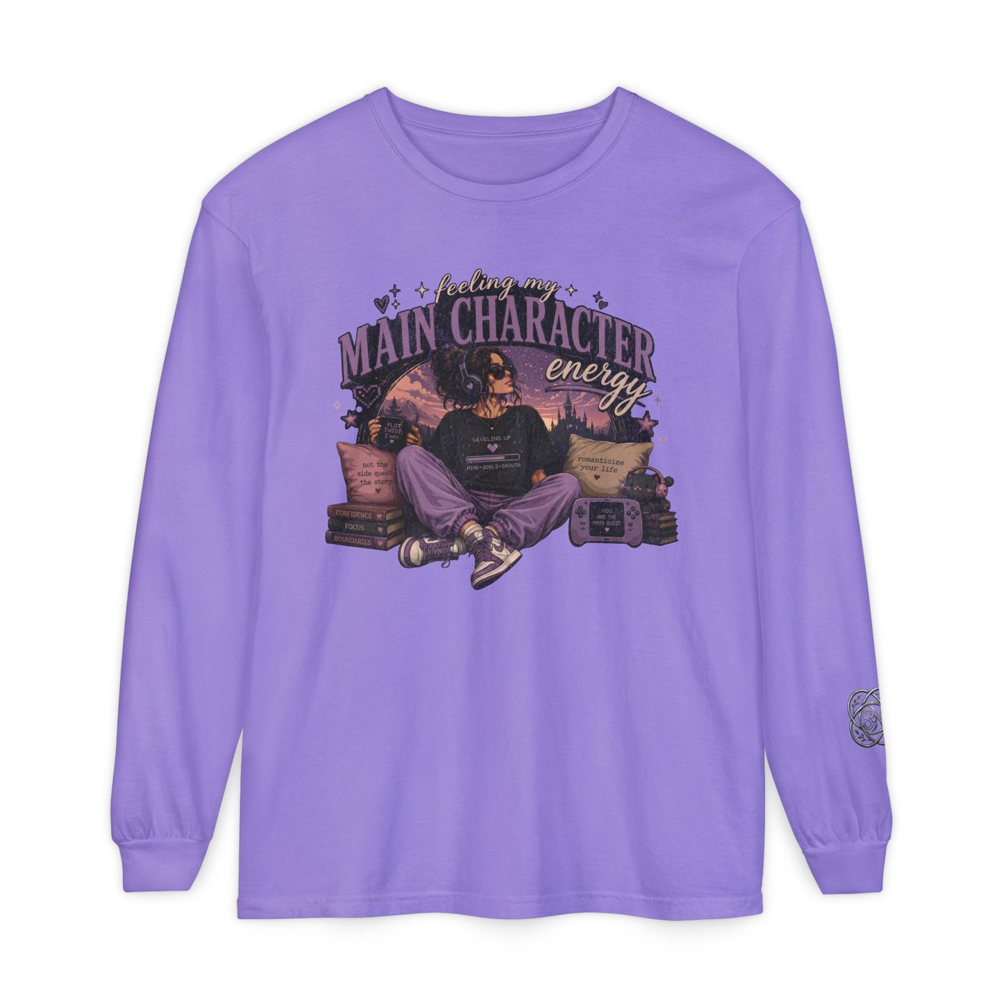 Feeling My Main Character Energy Long Sleeve Shirt, Girl Gamer Graphic Tee, Cozy Gaming Shirt, Unisex Streetwear, Motivational Gaming Gift