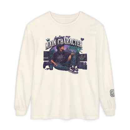Feeling My Main Character Energy Long Sleeve Shirt,  Guy Gamer Graphic Tee, Cozy Gaming Shirt, Unisex Streetwear, Motivational Gaming Gift