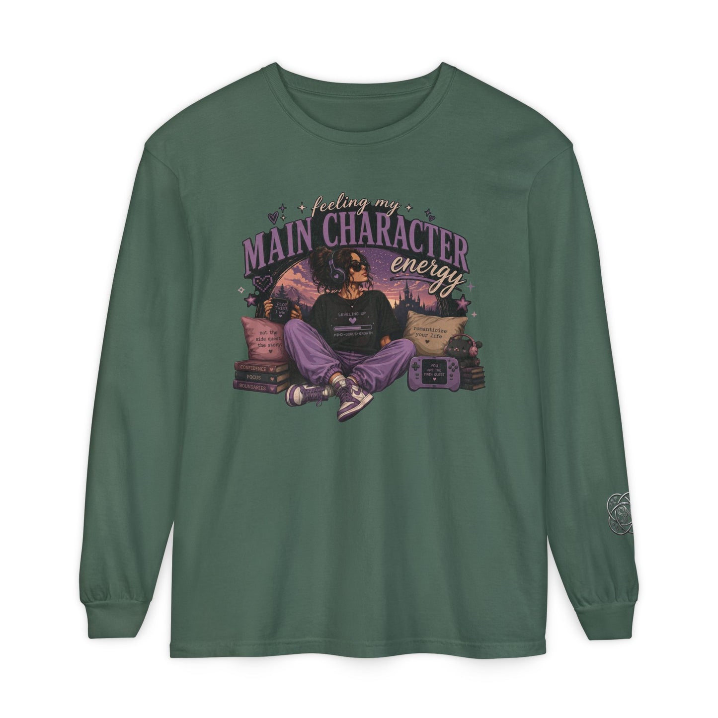 Feeling My Main Character Energy Long Sleeve Shirt, Girl Gamer Graphic Tee, Cozy Gaming Shirt, Unisex Streetwear, Motivational Gaming Gift