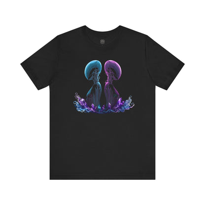 Chromatic Dyad Graphic Tee, Futuristic Sci-Fi Art Shirt