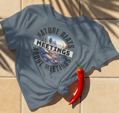 Nature Beats Meetings – Legendary Exit Plan Hiking & Camping Retirement Shirt