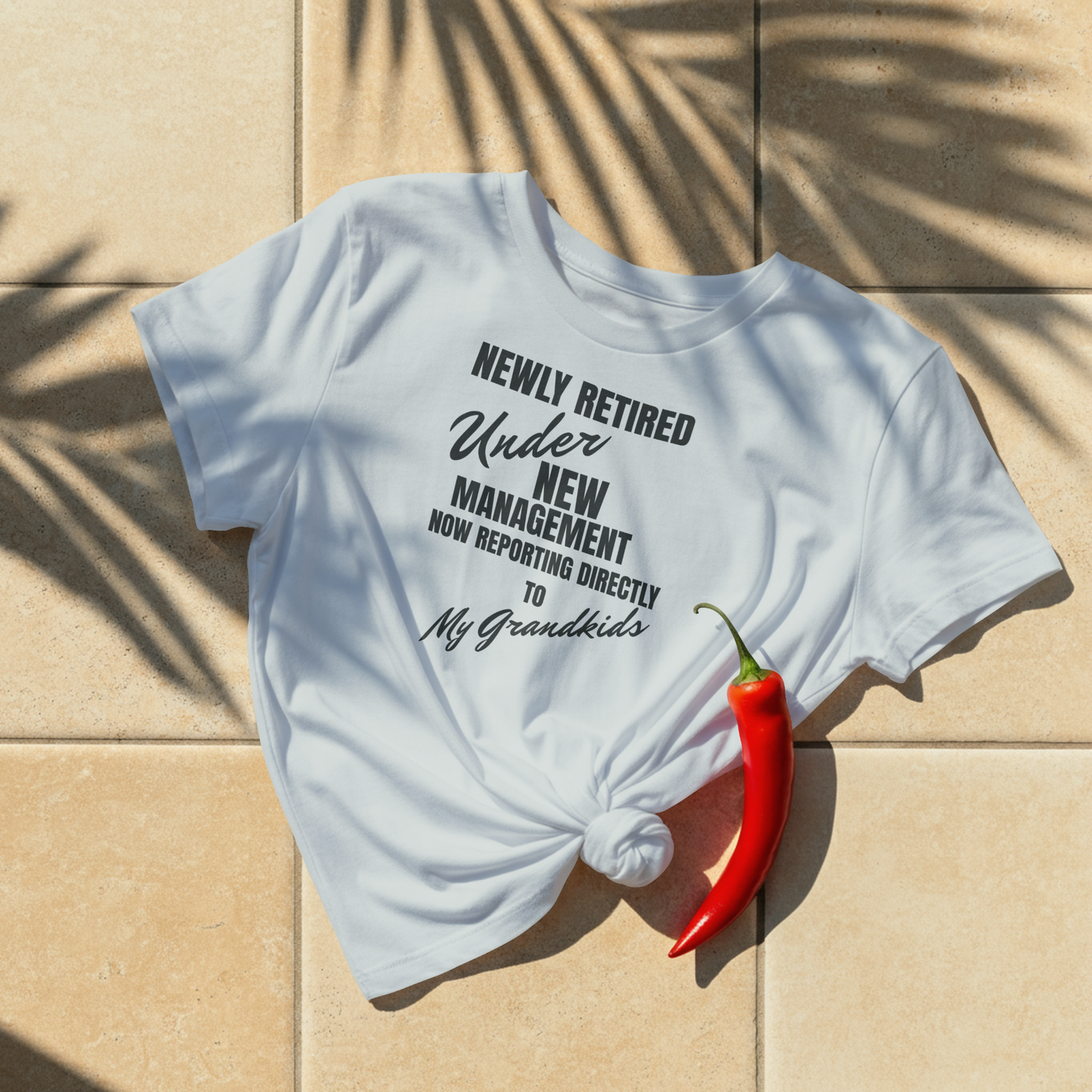 Newly Retired Under New Management Shirt Grandkids – Funny Retirement Gift for Grandparent – Retirement Party Tee