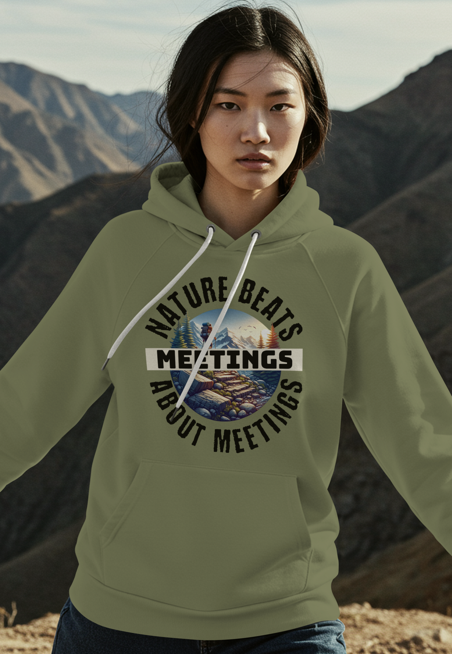 Nature Beats Meetings – Legendary Exit Plan Hiking & Camping Retirement Hoodie