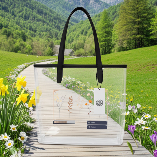 Meadow Aura Botanical HUD Clear Tote Bag, Vacation Bag, Beach Bag