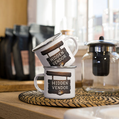 Hidden Vendor: Hearthbound Enamel Mug NPC Shop Sign Edition
