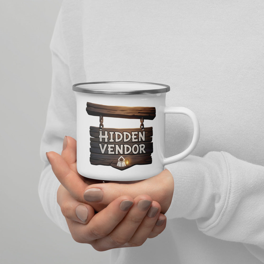 Hidden Vendor: Hearthbound Enamel Mug NPC Shop Sign Edition