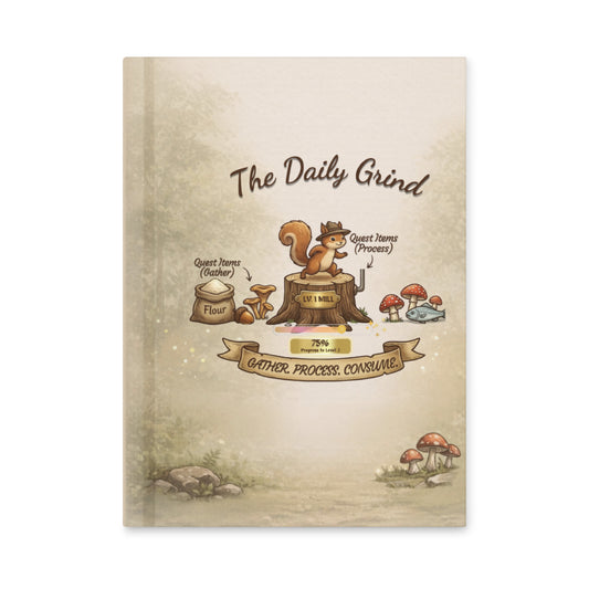 The Daily Grind Squirrel Coffee Grinder Hardcover Journal matte