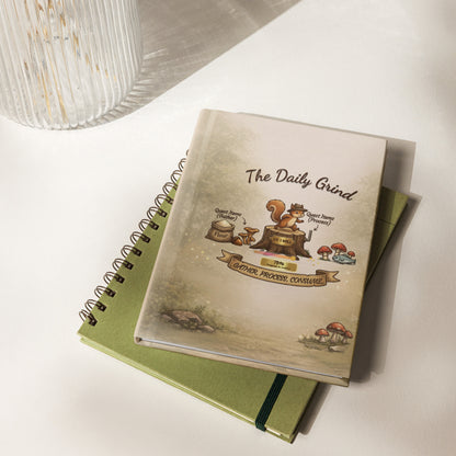 The Daily Grind Squirrel Coffee Grinder Hardcover Journal matte
