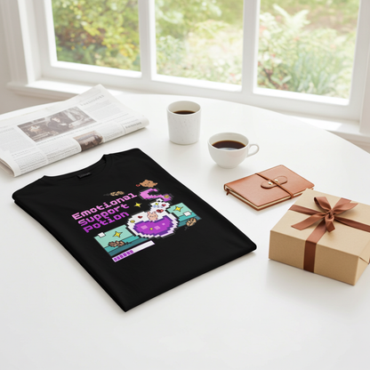 Emotional Support Potion – Unisex Retro Pixel Short Sleeve Shirt