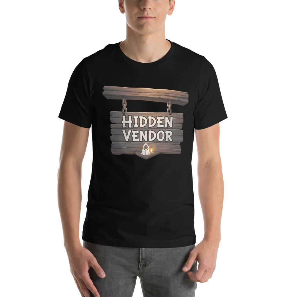 Hidden Vendor: Hearthbound Unisex T-Shirt NPC Shop Sign Edition