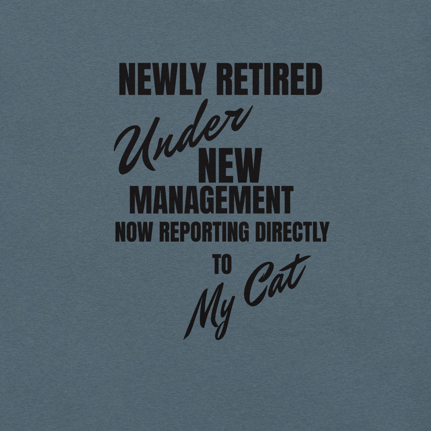 Newly Retired Under New Management Shirt Cat – Funny Retirement Gift for Cat Lover – Retirement Party Tee