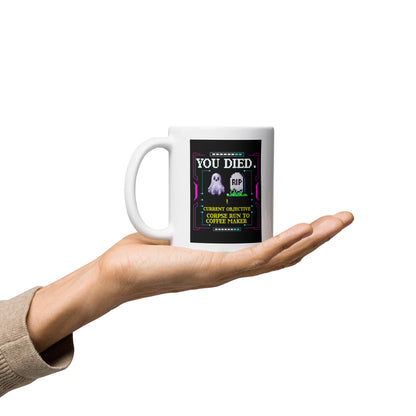 Daily Corpse Run Coffee Mug | Funny Gamer RPG & Morning Quest Cup (11oz / 15oz / 20oz)