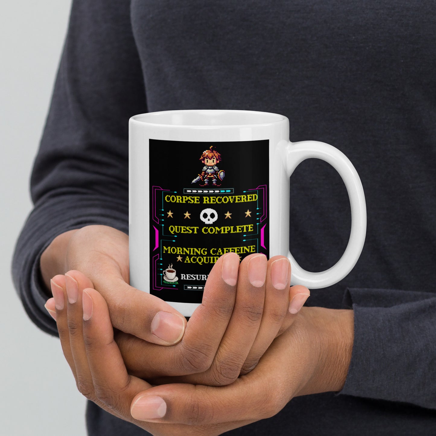 Daily Corpse Run Coffee Mug | Funny Gamer RPG & Morning Quest Cup (11oz / 15oz / 20oz)